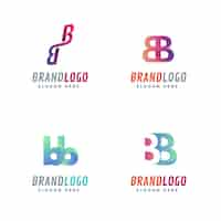 Gratis vector sjabloon voor professioneel bb-logo