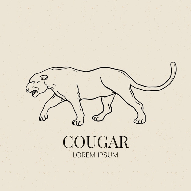 Gratis vector sjabloon voor professioneel cougar-logo