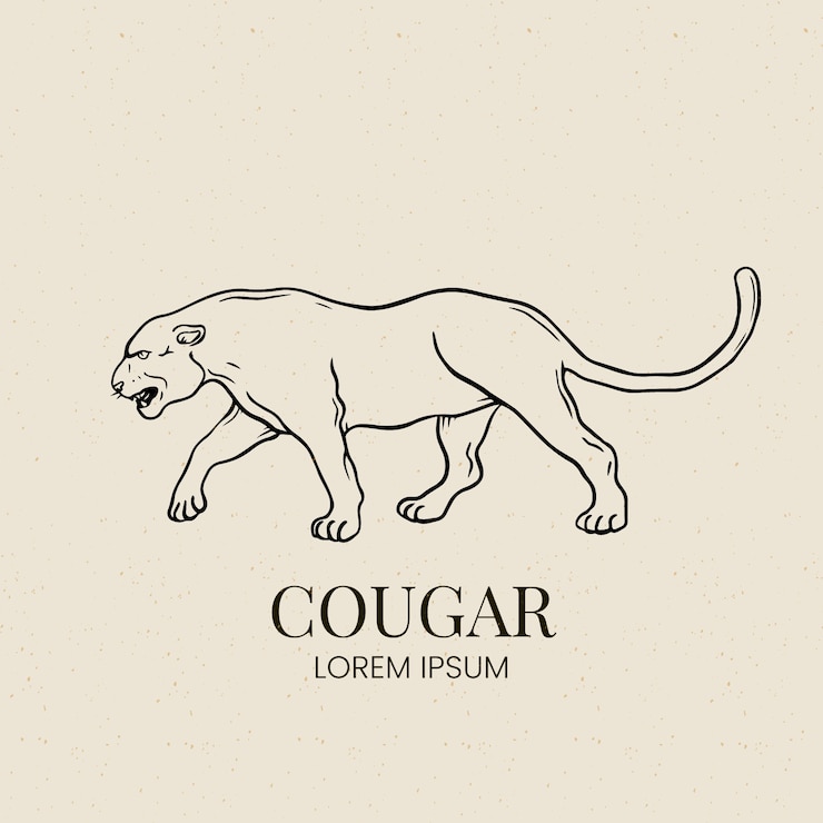 Gratis Vector sjabloon voor professioneel cougar-logo
