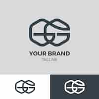 Gratis vector sjabloon voor professioneel gg-logotype