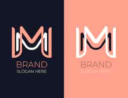 Gratis vector sjabloon voor professioneel mm-logotype