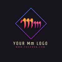 Gratis vector sjabloon voor professioneel mm-logotype