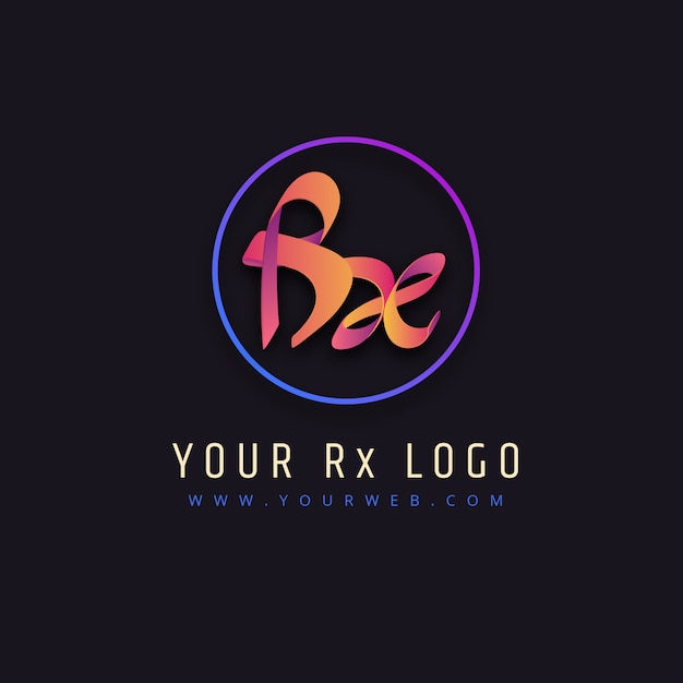 Gratis vector sjabloon voor professioneel rx-logotype