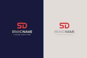 Gratis vector sjabloon voor professioneel sd-logotype