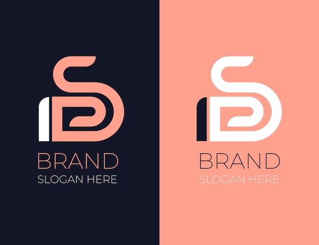 Gratis vector sjabloon voor professioneel sd-logotype