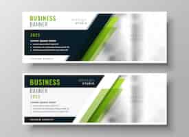 Gratis vector sjabloon voor professionele groene zakelijke banner lay-out