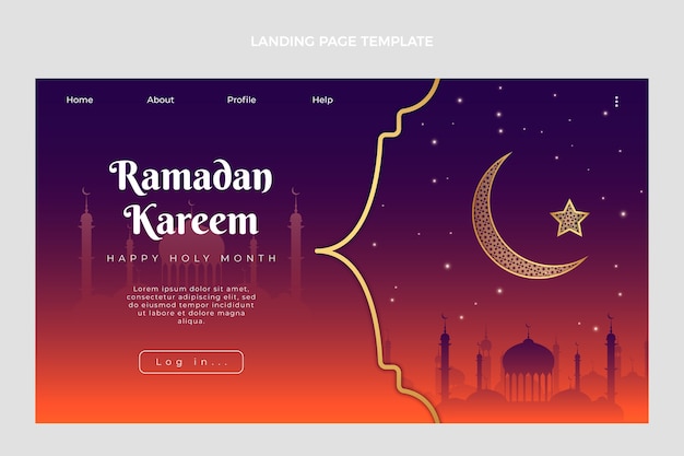 Sjabloon voor ramadan-bestemmingspagina met verloop