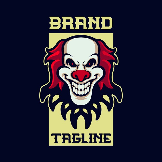 Sjabloon voor rode clown mascotte logo