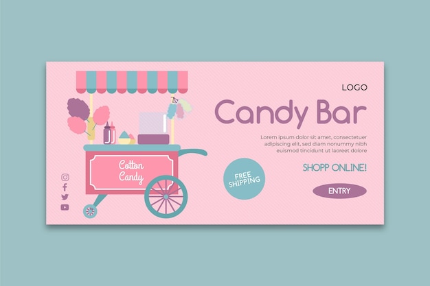 Gratis vector sjabloon voor roze candy bar zakelijke spandoek