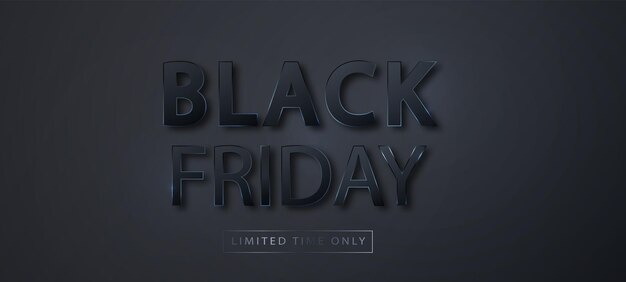 Sjabloon voor spandoek Black Friday-verkoop. Verkoop promo horizontale banner voor verkoop op Black Friday. Vectorachtergrond.