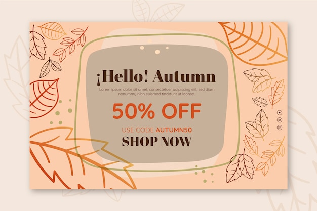 Gratis vector sjabloon voor spandoek herfst