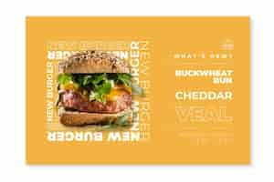 Gratis vector sjabloon voor spandoek van amerikaans eten met hamburgerfoto