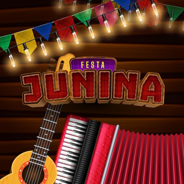 Sjabloon voor spandoek van Festa Junina-feest