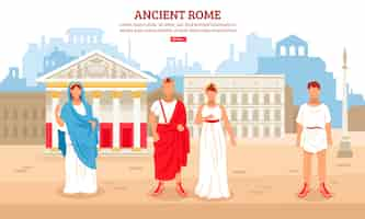 Gratis vector sjabloon voor spandoek van het oude rome