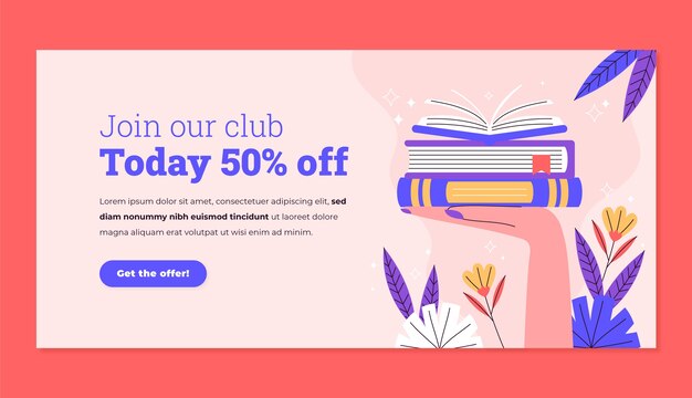 Sjabloon voor spandoekverkoop van literatuurboekenclub