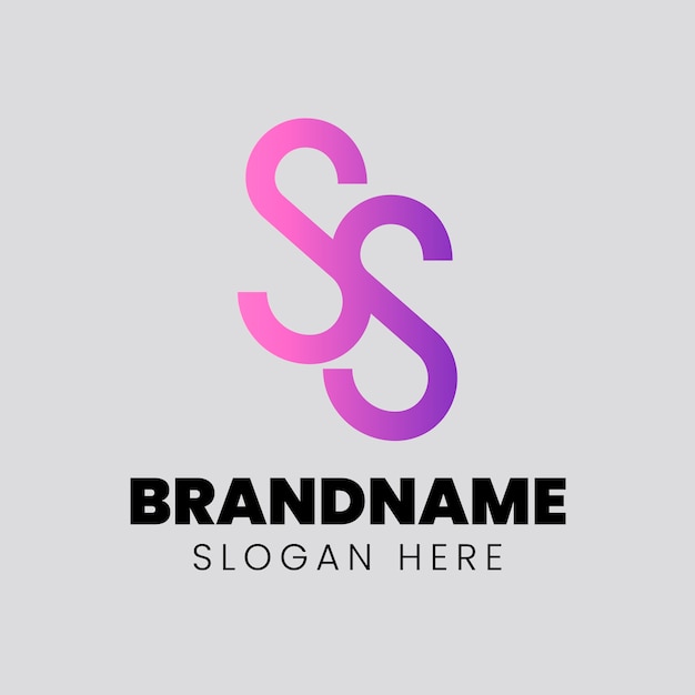 Gratis vector sjabloon voor ss-logo met kleurovergang