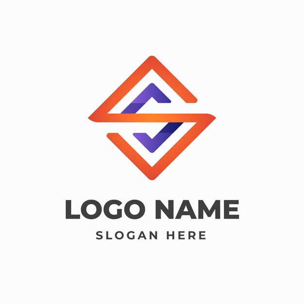 Sjabloon voor ss-logo met kleurovergang