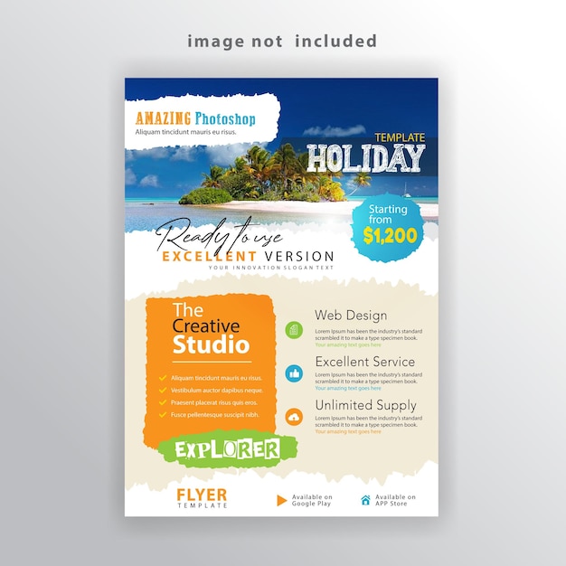 Gratis vector sjabloon voor vakantie strand flyer