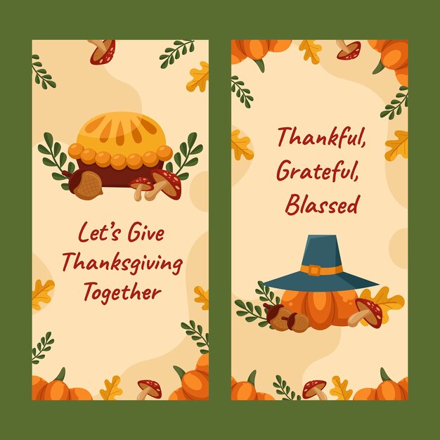 Sjabloon voor verticaal spandoek voor Thanksgiving Day-viering