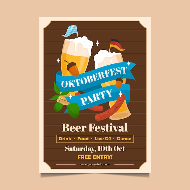 Gratis vector sjabloon voor verticale oktoberfest-posters