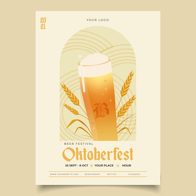 Sjabloon voor verticale Oktoberfest-posters