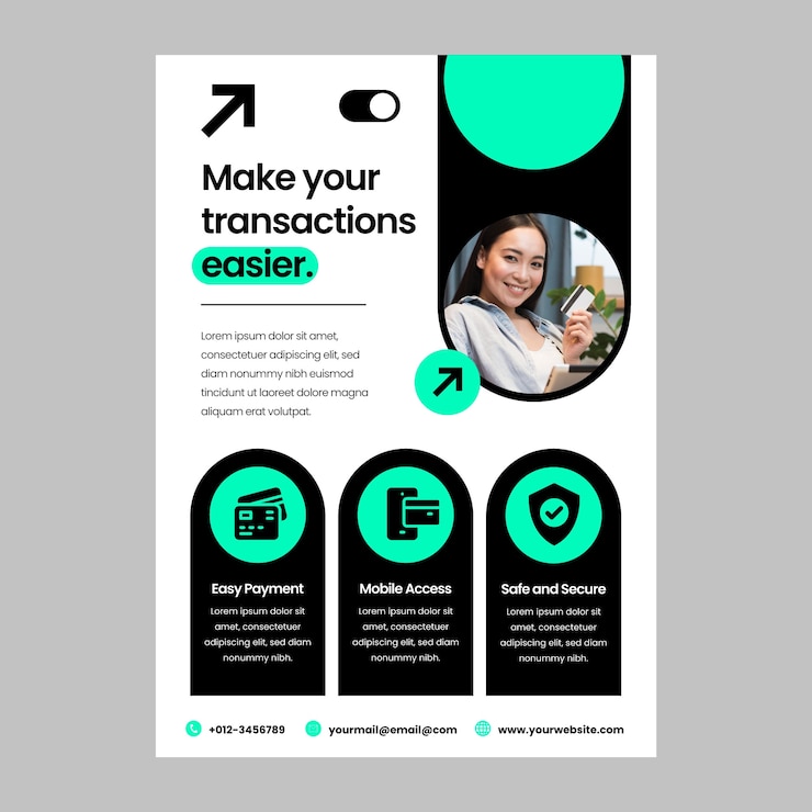Gratis Vector sjabloon voor verticale poster voor banken en financiën