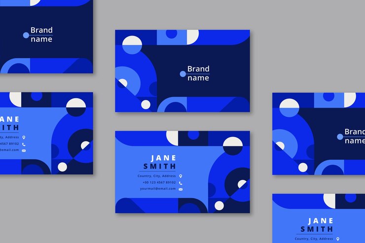 Gratis Vector sjabloon voor visitekaartjes in klassiek blauw