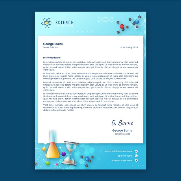 Sjabloon voor wetenschappelijk onderzoek briefpapier