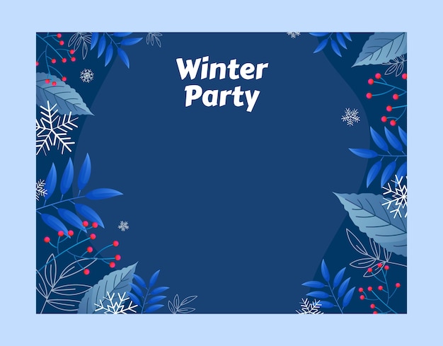 Gratis vector sjabloon voor winterfeest met kleurovergang