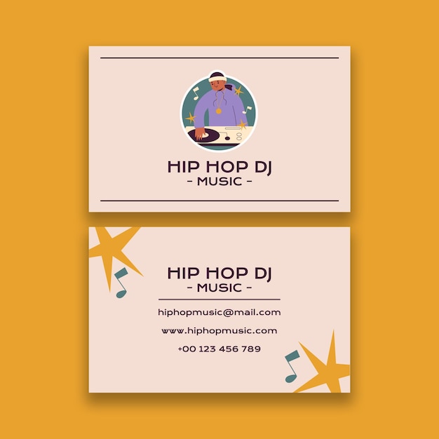 Gratis vector sjabloonontwerp voor dj-visitekaartjes