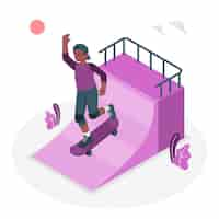 Gratis vector skateboarden concept illustratie