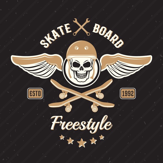 Skateboarden gekleurde print