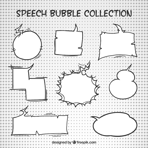 Gratis vector sketches comic tekstballonnen