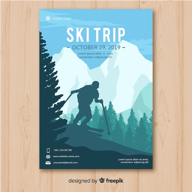 Gratis vector ski-reisbanner