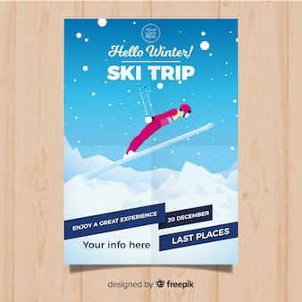 Ski trip flyer sjabloon