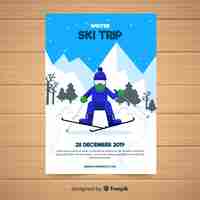 Gratis vector ski trip flyer sjabloon