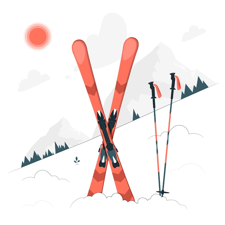 Gratis Vector skiconcept illustratie