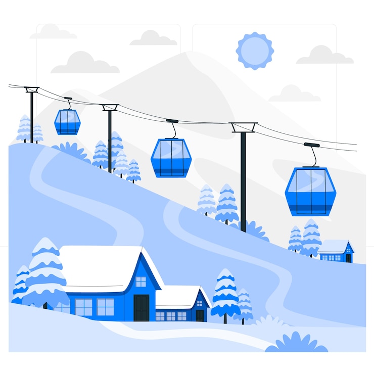 Gratis Vector skipiste concept illustratie