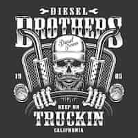 Gratis vector skull trucker print