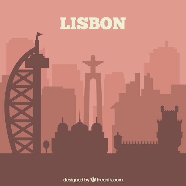 Gratis vector skyline van lissabon