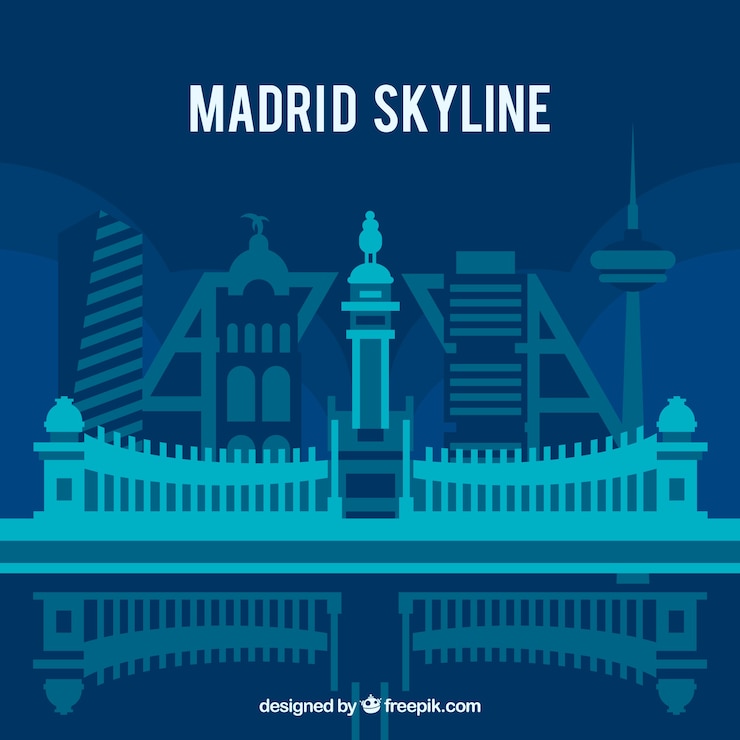 Gratis Vector skyline van madrid