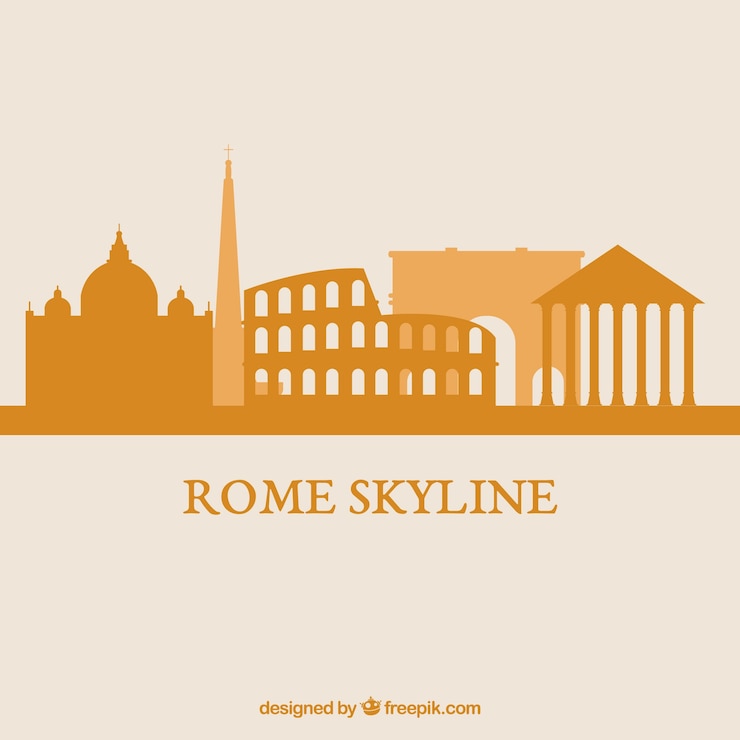 Gratis Vector skyline van rome