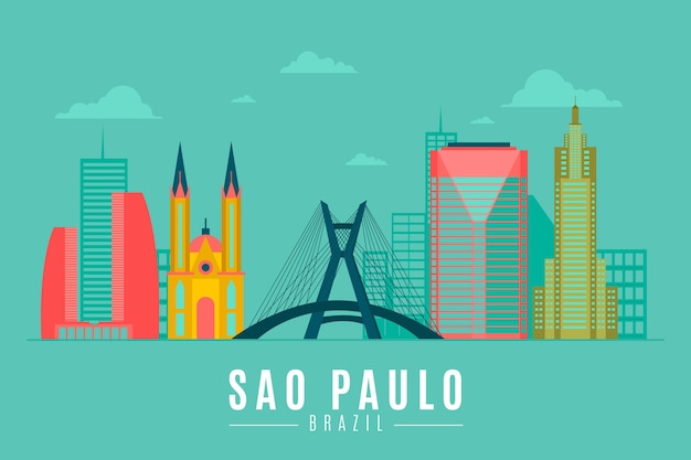 Gratis vector skyline van sao paulo