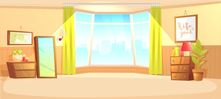 Gratis Vector slaapkamer interieur moderne flat met een bed