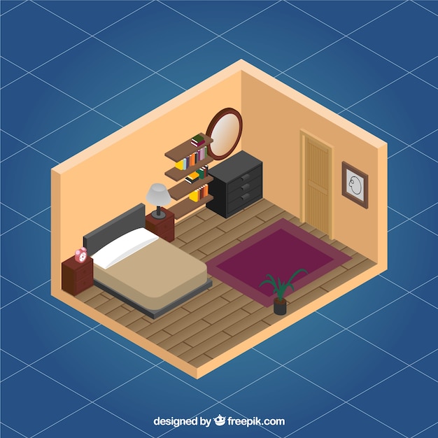 Gratis vector slaapkamer interieur