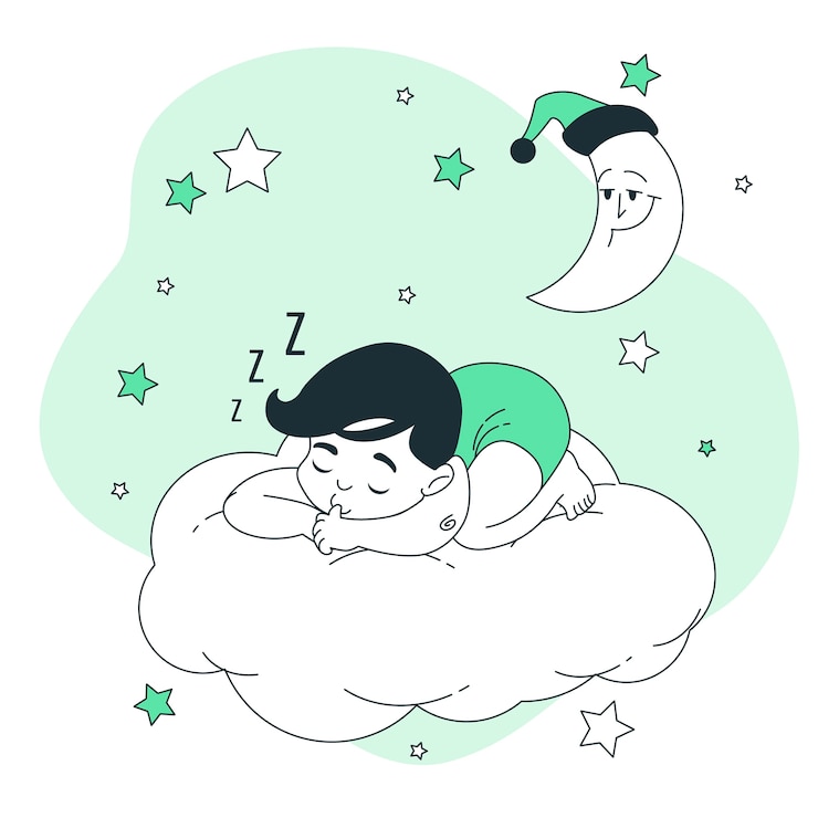 Gratis Vector slapende baby concept illustratie