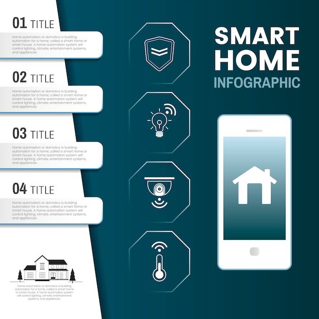 Gratis vector slimme huis-tech infographic vector