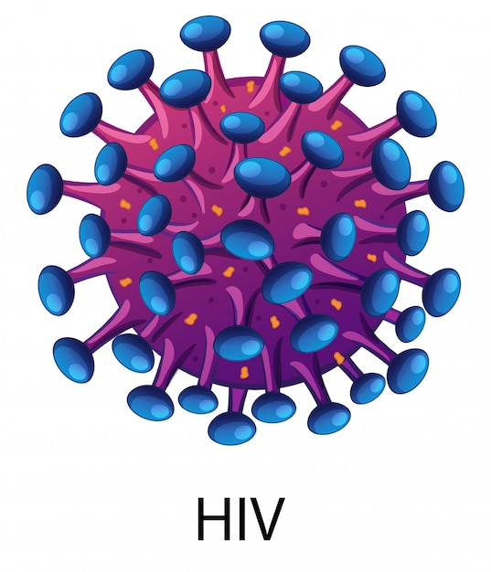 Gratis vector sluit omhoog diagram voor hiv virus