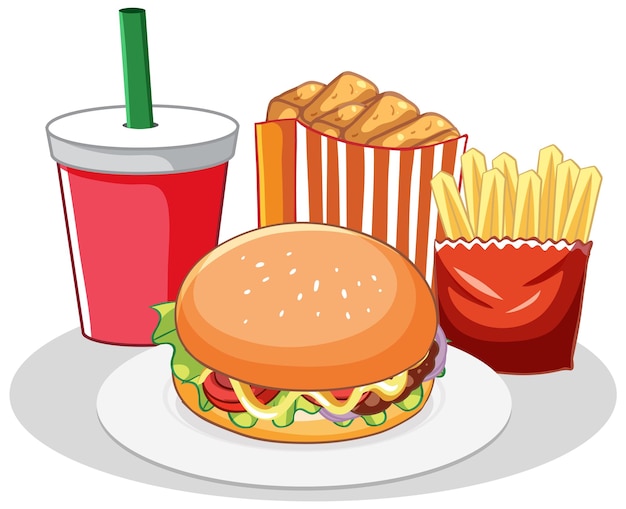 Gratis vector smakelijke fastfoodcollectie