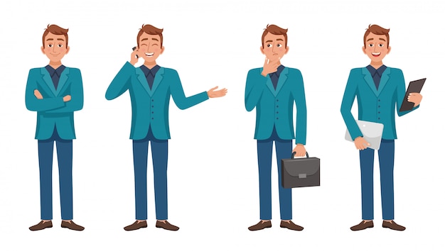 Gratis vector smart guy tekenset